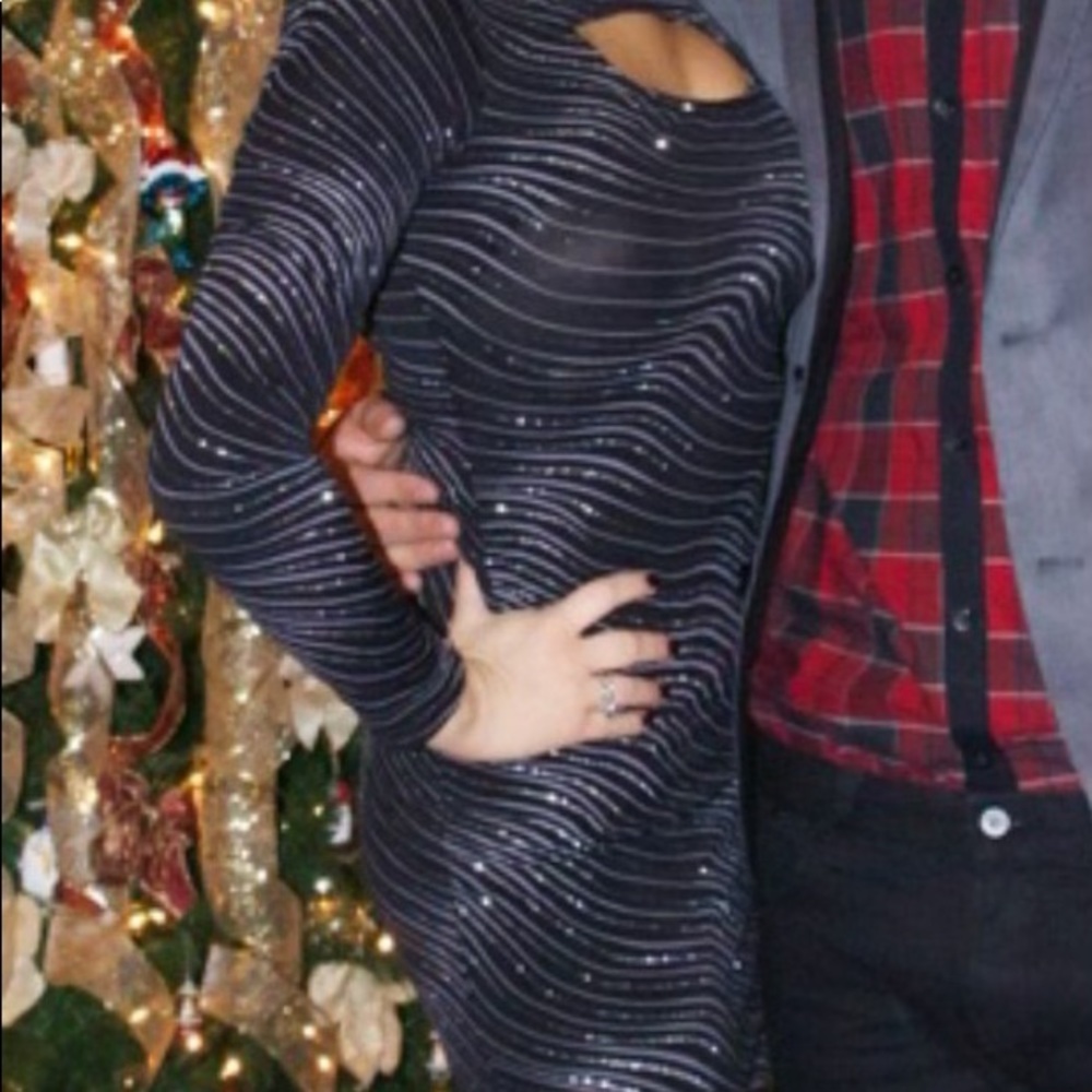 Black Sparkle Cocktail Dress - Picture 2 of 4